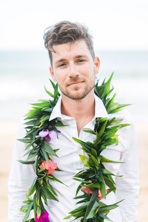 Hawaiian Beach Wedding, Beach Wedding Decorations Reception, Hawaiian Lei, Beach Wedding Photos, Wedding Congratulations, Fabulous Wedding, Wedding Groomsmen, Beach Wedding Decorations, Hawaiian Wedding