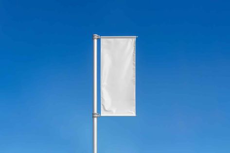 Single Banner Flag Mockup Flag Mockup, Shop Awning, Pole Banners, Mockup Desk, Street Banners, Flag Template, Wayfinding Signs, Feather Flags, Sign Mockup