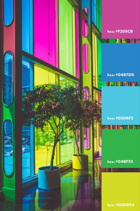 Vibrant primary color palette, blue, fuschia, green and yellow-green Weird Colour Combinations, Eccentric Color Palette, Primary Color Palette, Visual Moodboard, Palette Blue, Black Color Palette, Orange Color Palettes, Color Palette Yellow, Green Color Schemes