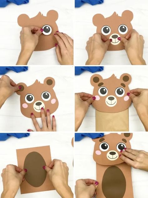 Here's Your Brown Bear Puppet Template Brown Bear Brown Bear Crafts, Bear Puppet Craft, Brown Bear Craft, Bear Puppet, Puppet Template, Bear Craft, Brown Bear Brown Bear, Puppet Craft, Puppet Crafts