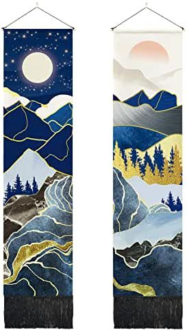 Japanese Tapestry, Moon Sunset, Mountain Tapestry, Tapestry Nature, Tree Sunset, Forest Tapestry, Moon Tapestry, Hippie Tapestry, Art Moon