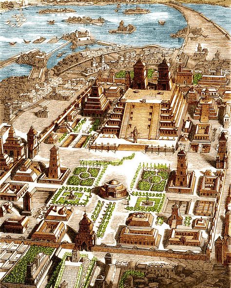 Aztec Architecture, Aztec City, Ancient Mexico, Aztec Civilization, Aztec Empire, Ancient Aztecs, State Posters, Aztec Culture, History Posters