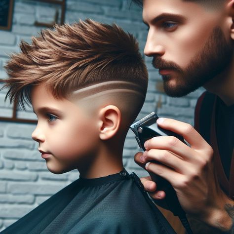 Boys Haircut Lines On Side, Hair Designs For Boys, Boys Haircuts With Designs, Hard Part Haircut, Kids Hairstyles Boys, Haircut Boys, Boys Haircut, Baby Boy Hairstyles, Textured Crop