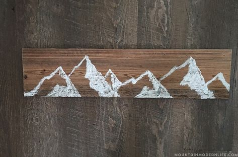 See how easy it is to create this mountain wall art using reclaimed wood. | MountainModernLife.com Mantle Art, Mountain Wall, Mountain Wall Art, Mountain Art, Teds Woodworking, Mantle Decor, Woodworking Projects Diy, Diy Wood Projects, Handmade Home Decor