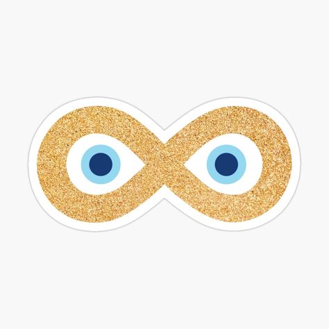 Infinity Sticker, The Evil Eye, Infinity Symbol, Evil Eye, Stationery, For Sale, Gold