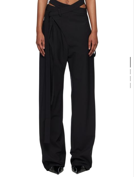 ottolinger black wrap trousers listed on ssense Ottolinger Pants, Dramatic Ethereal, Wrap Trousers, Work Capsule, Wrap Pants, Future Style, Black Wrap, Grey Trousers, Gothic Architecture