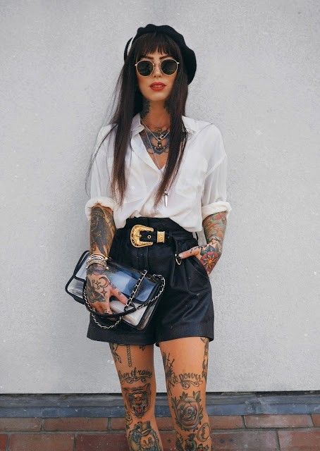 Outfits Rockstar, Rocker Chic Outfit, Sammi Jefcoate, Rocker Chic Style, Tattooed Lady, Look Grunge, Goth Glam, Look Rock, Style Rock