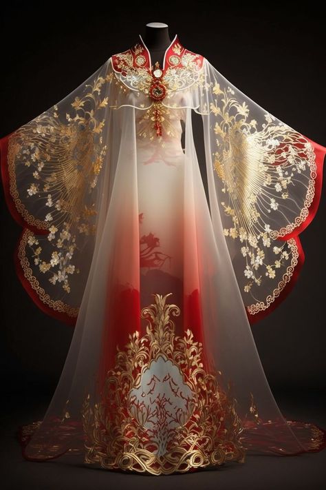 Chinese Imperial Harem, Royal Chinese Traditional Dress Hanfu, Ancient Chinese Fantasy Clothing, Ancient Chinese Wedding Dress, Fantasy Ceremonial Clothing, Ancient Chinese Dress Princesses, Chinese Dress Design, Chinese Traditional Dress Princesses, Chinese Empress Dress