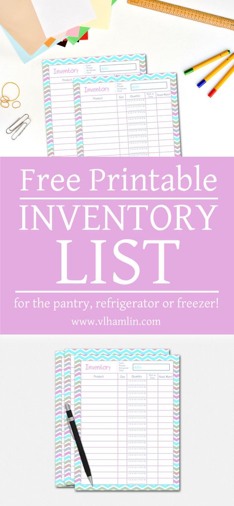 Free Printable Inventory List for the Pantry, Refrigerator or Freezer - Food Life Design Food Storage Organization Stockpile, Diy Food Pantry, Food Inventory List, Food Storage List, Craft Supplies Inventory, Food Inventory, Pantry Refrigerator, Inventory Printable, Diy Pantry Organization