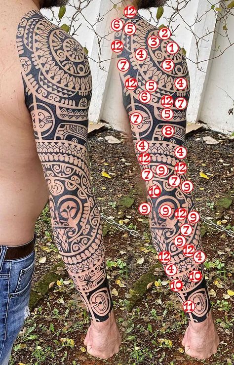 Maori Tattoo Arm, Good Luck Tattoo, Polynesian Tattoo Sleeve, Him And Her Tattoos, Luck Tattoo, Geometric Tattoo Design, Maori Tattoo, Tattoo Sleeve Men, Armband Tattoo