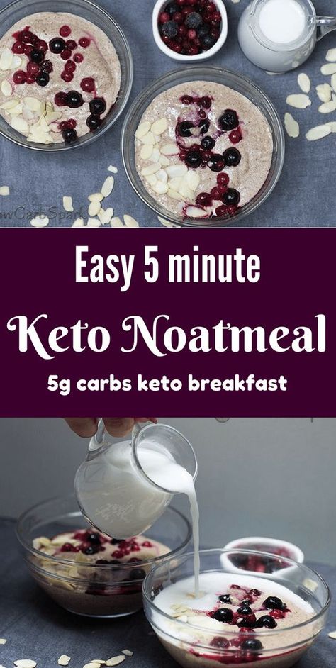 Ketotarian Breakfast, Keto Hot Cereal, Low Carb Oatmeal, Low Carb Cereal, Keto Oatmeal, Desayuno Keto, Postre Keto, Overnight Oat, Vegan Coconut