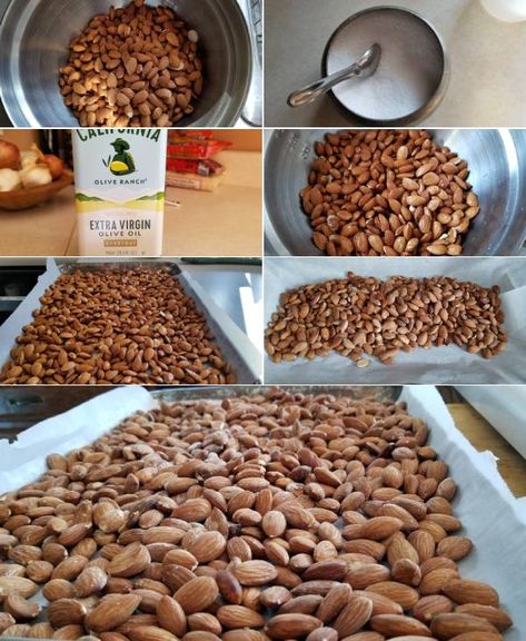 Roasted Salted Almonds Roasted Salted Almonds, Roasted Almonds Oven, Salted Almonds Recipe, Roasted Almonds Recipe, Homemade Horchata, Salted Almonds, Almonds Recipe, Soaked Almonds, Salted Nuts