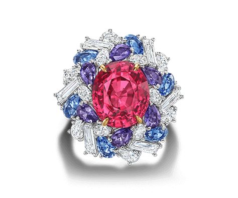 Red Spinel Ring, Jewellery Magazine, Harry Winston Jewelry, Jewelry Magazine, Art Jewelry Design, Red Spinel, Semiprecious Stone Jewelry, Bullet Jewelry, Geek Jewelry