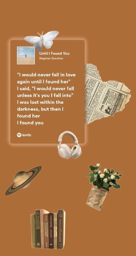 Until I Found You Lyrics Wallpaper, Until I Found You Spotify Aesthetic, Until I Found You Aesthetic Wallpaper, Spotify Lirik, Brown Icons, Spotify Aesthetic, Frozen Cupcakes, Find Your Aesthetic, Playlist Spotify