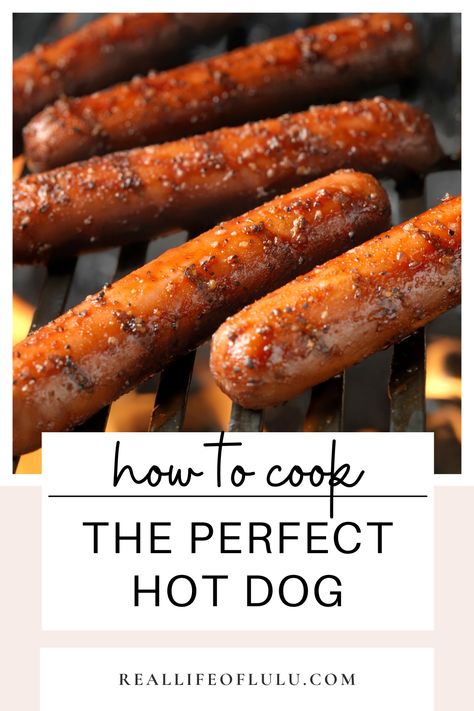 This guide will help you cook and enjoy delicious hot dogs. It covers choosing hot dogs and buns, different cooking methods, and all the toppings you can imagine.  You can grill, boil, smoke, or pan-fry your hot dogs depending on what you prefer. Hot Dogs On The Grill, Oven Roasted Hot Dogs, Skillet Hot Dogs, How To Cook Hot Dogs, Best Grilled Hot Dogs, Pan Fried Hot Dogs, Best Hot Dog Recipes, Best Way To Cook Hot Dogs, How To Cook Hot Dogs In The Oven