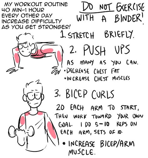 some people on insta said i should post my workout routine since i mentioned how im so happy with the results, so here’s my... My Workout Routine, Trans Boys, Im So Happy, Chest Muscles, Trans Pride, Workout Guide, Stay In Shape, Some People, So Happy