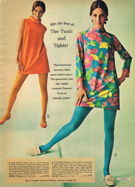 60s Colored Tights, Mod Fashion 60s, Aldens Catalog, Post Punk Fashion, 1960s Outfit, Outfits 60s, 60s Mod Fashion, Fashion 60s, 60’s Fashion