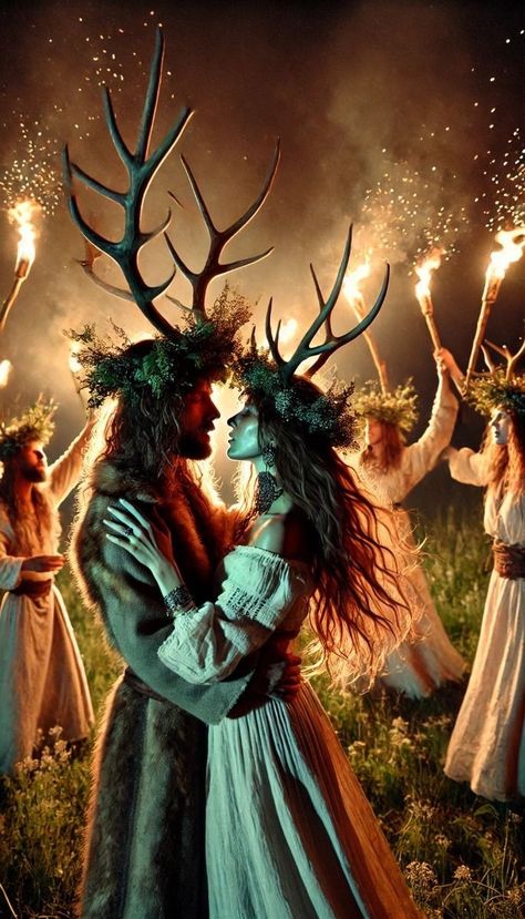 Flidais Celtic Goddess, Beltane Traditions, Wiccan Illustration, Sacred Union, Pagan Wedding, Earth Book, Celtic Mythology, A Discovery Of Witches, Spirited Art