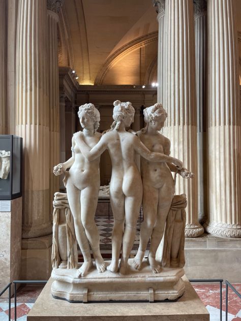 France Louvre, The Three Graces, Antique Sculpture, Greek Statues, Three Graces, Louvre Museum, Classy Aesthetic, Sculptures & Statues, Ancient Greece