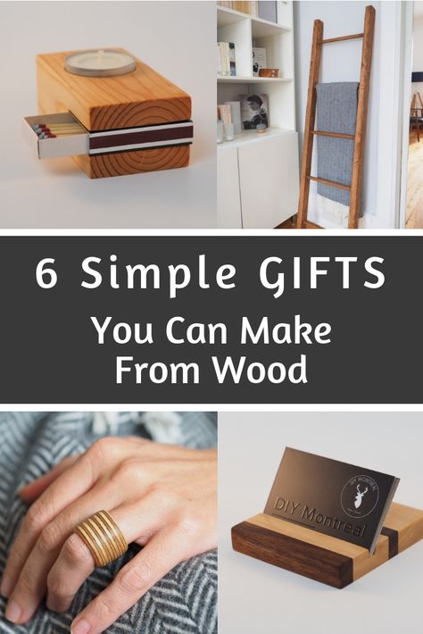 Homemade Wooden Gifts For Men, Carpentry Gifts, Woodworking Gift Ideas, Diy Montreal, Wood Gifts Diy, Wooden Christmas Crafts, Small Woodworking Projects, Diy Holiday Gifts, Diy Valentines Crafts