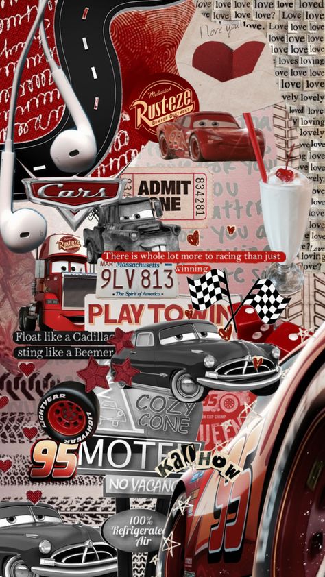 cars 🫶🏼 #cars #carsmovie #lightningmcqueen #mater #dochudson #disney #pixar #disneypixar #waltdisney #red #tv #aesthetic Disney Car Wallpaper, Red Cars Aesthetic Wallpaper, Cars Aesthetic Movie, Lighting Mcqueen Wallpaper Aesthetic, Car Collage Aesthetic, Lighting Mcqueen Wallpaper Iphone, Lightning Mcqueen Aesthetic Wallpaper, Cars The Movie Aesthetic, Cars Movie Wallpaper Aesthetic