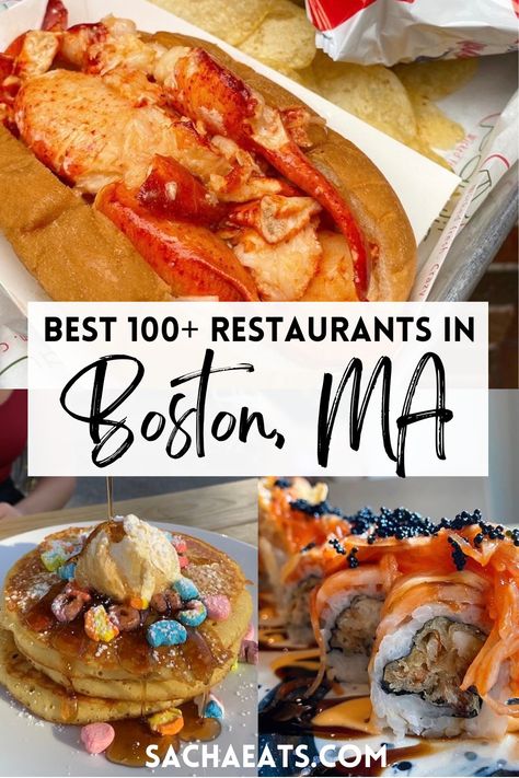 Best restaurants in Boston, lobster roll from Pauli's, pancakes from Milkweed, & sushi from Fuji, a Boston Japanese restaurant Boston Cheap Eats, Must Do Things In Boston, Boston Places To Eat, Boston North End Restaurants, Boston Tourist Outfit, Best Bars In Boston, Boston Date Ideas, Boston Food Bucket List, Best Food In Boston