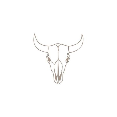 Cow Skull, Hand Drawn Design, Horn, Hand Drawn, Cow, Cowboy, Tattoos, Design