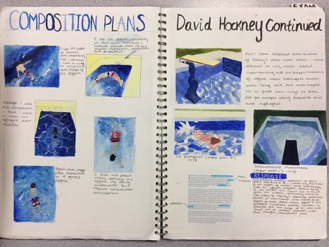 David Hockney Artist, Gcse Sketchbook, Artist Study, Gcse Art Sketchbook, David Hockney, Gcse Art, Art Sketchbook, Sketch Book, Sketch