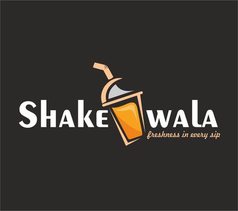 Logo For Drinks Business, Milk Shake Logo Design, Shake Bar Design Ideas, Milkshake Logo Design Ideas, Shake Logo Design, Shake Logo, Shake Bar, Fruit Logo Design Ideas, Milkshake Shop