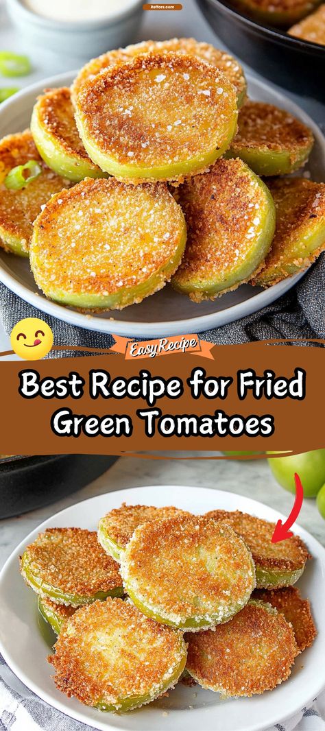 World’s Best Recipe for Fried Green Tomatoes Recipe For Fried Green Tomatoes, Fried Green Tomatoes Recipe Easy, Best Fried Green Tomatoes, Fried Green Tomatoes Recipe, Green Tomato Recipes, Fried Tomatoes, Chicken Stroganoff, Tomatoes Recipe, Fried Green