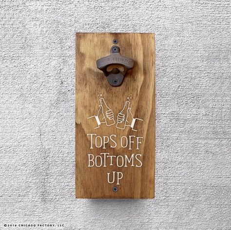 Bottle Opener Sayings, Beer Opener Wall Mount, Wall Mount Bottle Opener, Beer Decorations, Wood Bottle Opener, Wedding Bottle Opener, Diy Beer, Custom Bottle Opener, Wood Bottles