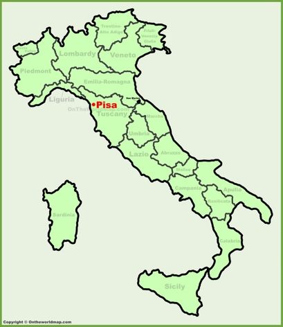 Pisa Location Map Map Of Italy Cities, Milan Map, Tuscany Map, Towns In Italy, Venice Map, Italy 2023, Calabria Italy, Pisa Italy, Red Images