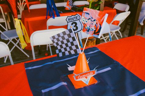 Cone Centerpiece Cars, Disney Cars Table Decorations, Disney Cars Centerpieces Diy, Cars Table Decorations, Pixar Cars Birthday Party Centerpieces, Cars Centerpieces, Pixar Cars Centerpieces, Disney Cars Centerpieces, Cars Centerpiece Ideas