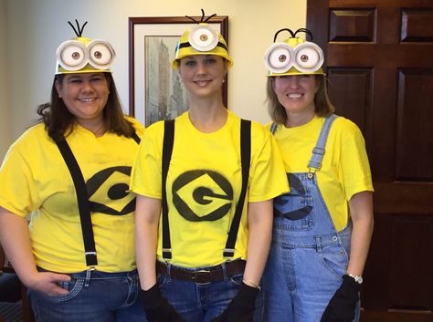 Minions Costume Diy, Minion Diy Costume, Minions Trunk Or Treat, Minion Makeup, Minions Costumes, Minion Dress Up, Adult Minion Costume, Minion Diy, Fancy Dress Diy