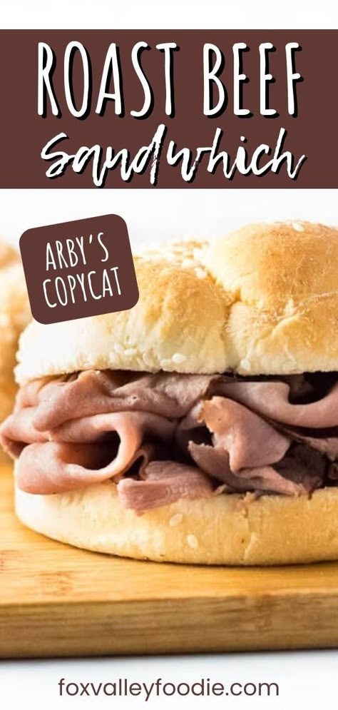 Making Arby's Copycat Roast Beef Sandwich at home is more than just the beef and bun. Let me take you through how to replicate this classic in your own kitchen. The great thing about learning how to make food at home is that you don't have to eat so much fast food, but it's also fun to replicate your favorite fast food favorites, like this Arby's Roast Beef Sandwich. Arbys Roast Beef Recipe, Arbys Roast Beef Sandwich, Arbys Beef And Cheddar, Roast Beef Sandwich Recipes, Best Roast Beef, Beef Sandwich Recipes, Hotdish Recipes, Roast Beef Sandwich, Food Meaning