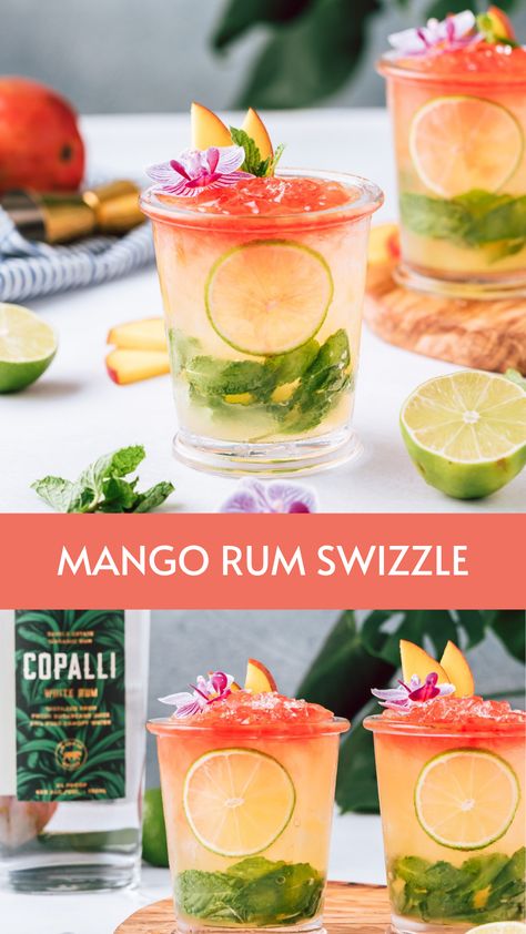 Rum Swizzle, Mango Rum, Fancy Cocktails, Rum Cocktails, Fruity Cocktails, Boozy Drinks, Rum Drinks, Mango Juice, Fancy Drinks