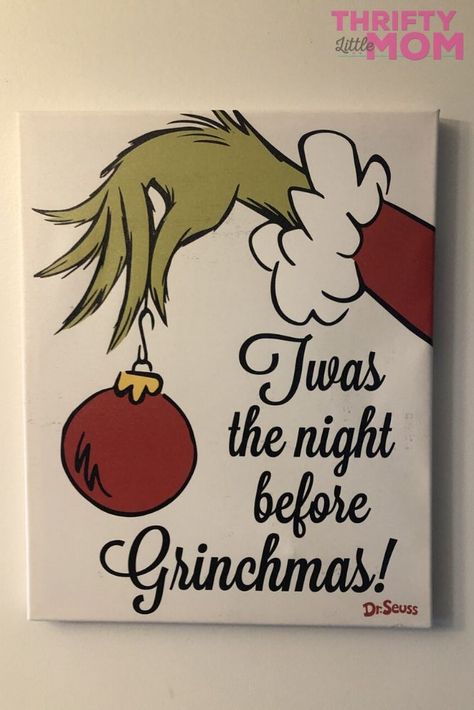 Grinch Door Sign Diy, Grinch Painting On Canvas Easy, The Grinch Painting On Canvas, Grinch Painting On Canvas, The Grinch Decorations, Christmas Canvas Ideas, Grinch Canvas, Grinch Drawing, Sport Clips