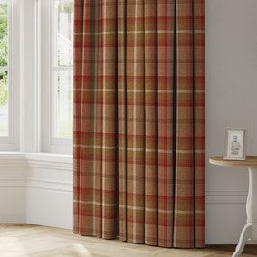 Highland Check Wine Pencil Pleat Curtains | Dunelm White Eyelet Curtains, Victorian Sitting Room, Tartan Curtains, Curtains Dunelm, Check Curtains, Pencil Pleat Curtains, Pleat Curtains, Pinch Pleat Curtains, Curtain Length