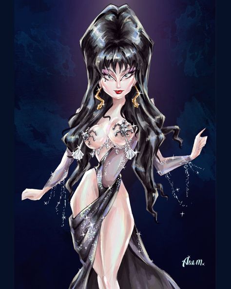 Elvira Mistress Of The Dark, The Darkest, Art Design, Fan Art, Anime, Art