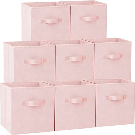 Pink Storage Bins, Cubby Storage Bins, Cube Organizer Bins, Shelves Closet, Fabric Storage Cubes, Baskets For Shelves, Dorm Storage, Cube Storage Bins, Storage Cubes