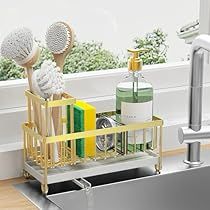 Dish Organization, Kitchen Sink Caddy, Sink Sponge Holder, Kitchen Sink Storage, Detergent Bottles, Divider Design, Sink Caddy, Sink Organizer, Stainless Steel Kitchen Sink