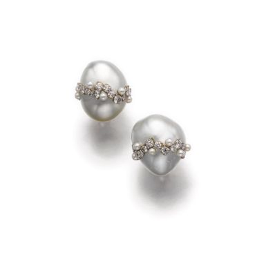 valle, michele della Silver Pearl Drop Clip-on Earrings For Evening, Luxury Silver Clip-on Earrings For Formal Occasions, Elegant White Gold Sterling Silver Clip-on Earrings, Silver Luxury Clip-on Earrings For Formal Occasions, Elegant Silver Pearl Earrings For Evening, Elegant Oval Clip-on Jewelry, Fine Jewelry Silver Clip-on Earrings For Evening, White Gold Oval Earrings For Parties, Luxury Silver Clip-on Earrings For Evening