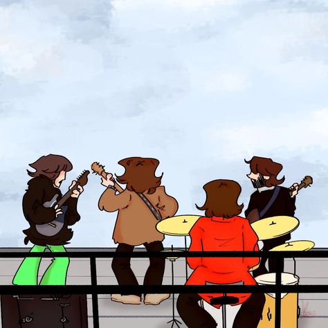 DAY 27 | Rooftop Concert! #beatlesdrawtober Is this drawing simpler? Yes, but I had fun drawing it. 😛😛💖 I always have fond memories of the Get Back documentary (minus the scene of George leaving the band, and the audio of John and Paul's conversation after that, that made me sad), I really love Get Back. 😩😩😩💥✨💖 In fact, 27 October is my dad's birthday too, so... Happy birthday dad💖 ily🧁 . . . #thebeatles #inktober #thebeatlesfanart #beatlesforever #beatlemania #beatlesfanart #beatles #get... The Beatles Drawing Easy, Get Back Documentary, The Beatles Drawing, Beatles Drawing, Rooftop Concert, Beatles Fan Art, Beetle Art, Beatles Art, Dad's Birthday