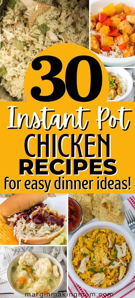 These Instant Pot chicken recipes are perfect for weeknight dinner ideas! Keep mealtime simple with these pressure cooker recipes including everyone's favorite poultry! Chicken Breast Instant Pot Recipes, Instant Pot Chicken Recipes, Pressure Cooker Recipes Chicken, Chicken Dinner Ideas, Chicken Recipes Easy, Instant Pot Pasta Recipe, Chicken Breast Recipes Easy, Pot Recipes Easy, Pressure Cooker Chicken