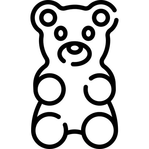 Gummy Bear Outline Tattoo, Realistic Gummy Bear Drawing, Gummy Bear Svg Free, Gummy Bear Silhouette, Gummy Bear Outline, Gummi Bears Tattoo, Gummy Bear Painting Easy, Gummy Bear Sketch, Gummy Bear Coloring Pages