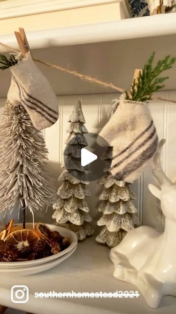 Erin Sowell on Instagram: "Not cozy weather where you live yet? Let’s fix that! 

Adding all the coziness inside your home is easy! 

A sweet little mitten garland is the perfect way to add those cozy vibes to your home,  and can be used now and all winter long! 

I simply cut out mitten shapes from drop cloth fabric, stenciled on sweet little grain sack inspired stripes with a sharpie marker, stitched together and strung on a piece of twine with tiny clothespins! For a sweet final touch, I tucked a sprig of cedar into each one and now my kitchen smells amazing!!

The sweetest addition to my kitchen shelves , don’t ya think? 

XO ~ Erin 

#cozyseason #cozydecor #diyideas #crafts #craftideas #easycrafts #garland #openshelving #whitekitchen #cottagestyle #cozyfarmhouse #cottagedecor #woodsan Drop Cloth Christmas, Mitten Garland, Cozy Weather, Kitchen Smells, Sharpie Marker, Easy A, Cozy Farmhouse, Grain Sack, Drop Cloth