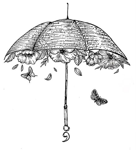 Umbrella And Flowers Tattoo, Rearview Mirror Tattoo, Rain Tattoo Ideas, Knee Tats, Semi Colon Tattoo, Colon Tattoo, Rain Tattoo, Under Chest Tattoo, Mirror Tattoos