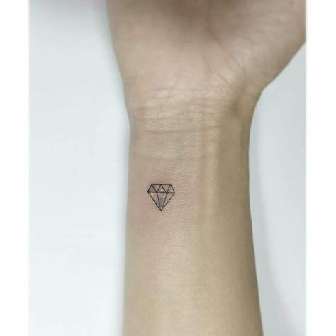 Tiny diamond tattoo on the right inner wrist Tiny Diamond Tattoo, Ruby Tattoo, Supernatural Crossover, Diamond Tattoo, Soulmate Au, Gem Tattoo, Tattoo Minimal, Diamond Tattoos, Incredible Tattoos