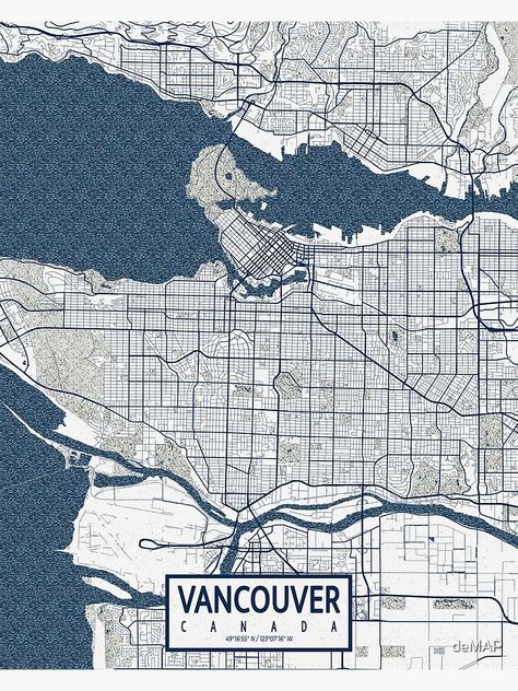 "Vancouver City Map of Canada - Coastal" Poster by deMAP | Redbubble Vancouver Poster, Vancouver Map, Map Of Canada, Vancouver City, Urban Street Art, Map Globe, Coastal Cities, City Maps, Travel Decor