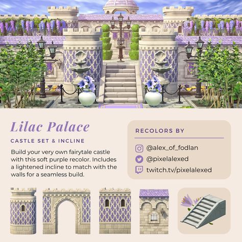 Acnh Stone Path With Flowers, Acnh Castle Design Codes, Stone Path Animal Crossing Code, Path Designs Animal Crossing, Acnh Resident Services Castle, Acnh Paths Designs Flower, Acnh Castle Wall, Acnh Castle Entrance, Over The Garden Wall Acnh